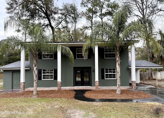 view of front of home with french doors