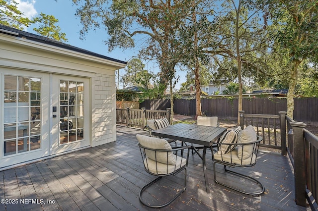 deck with french doors