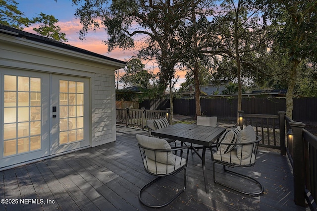 view of deck at dusk