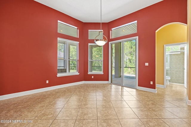 view of tiled spare room