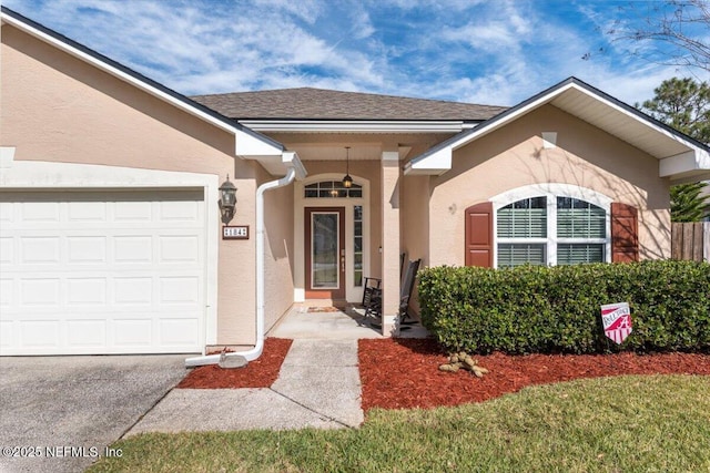 property entrance featuring a garage