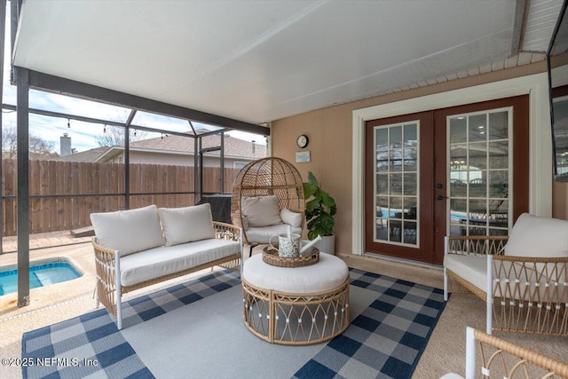 sunroom / solarium with french doors