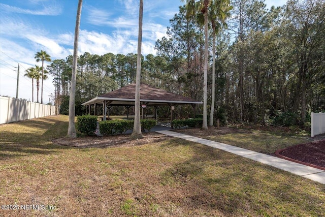 view of yard with a carport