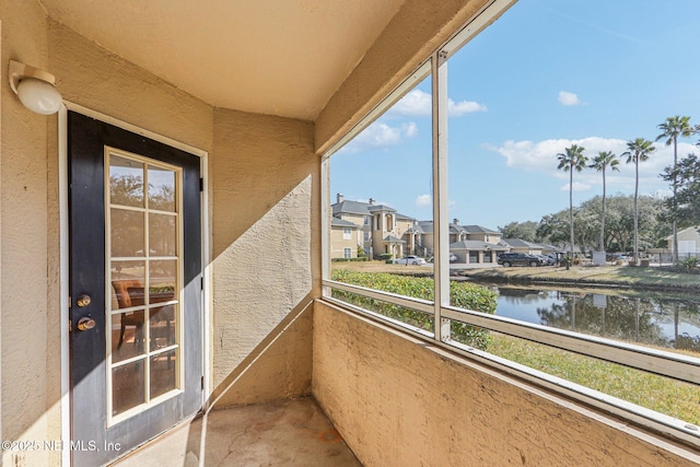 balcony with a water view