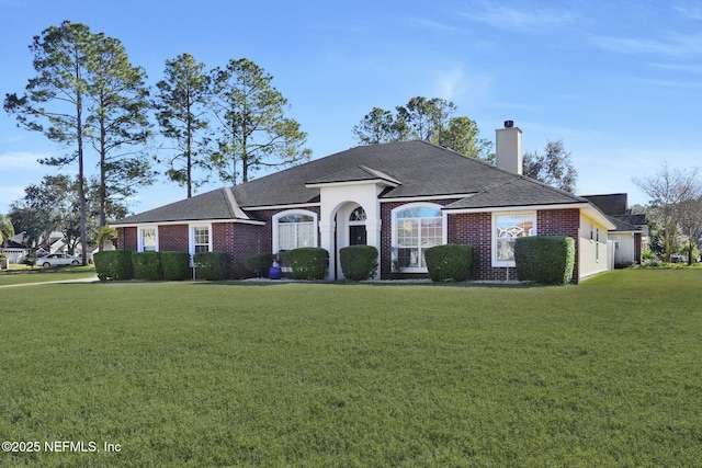 view of front of property with a front yard