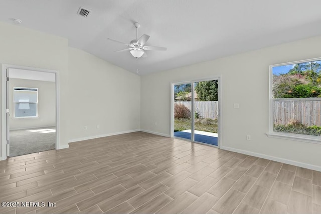 unfurnished room featuring ceiling fan