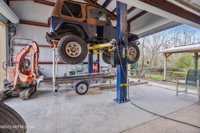 view of garage