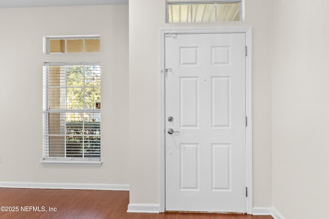 foyer featuring wood-type flooring