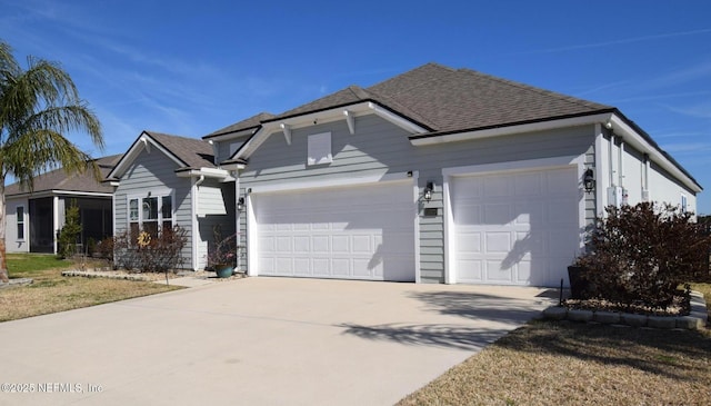 view of front of house with a garage