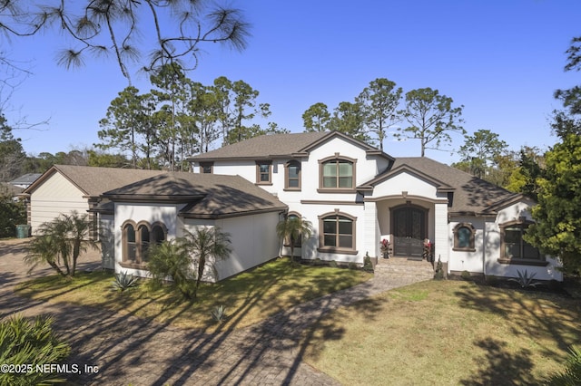 view of front of home with a front yard