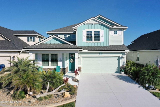 craftsman-style house with a garage