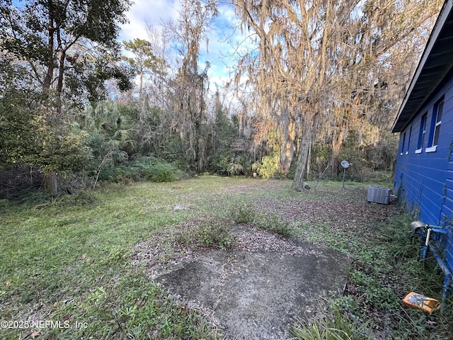 view of yard with central AC