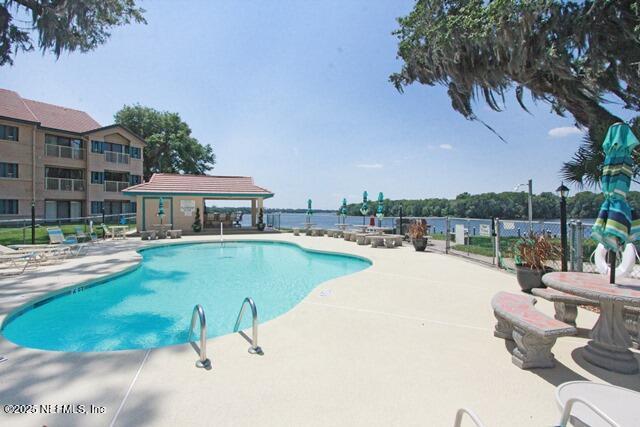 view of pool featuring a patio area