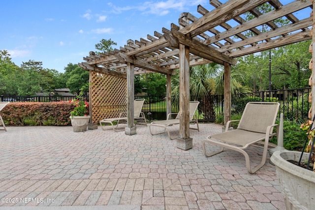 view of patio with a pergola