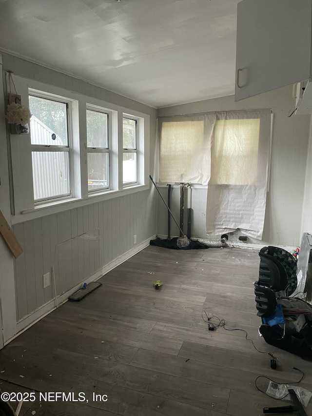 miscellaneous room with plenty of natural light and dark hardwood / wood-style floors