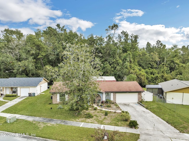 view of front of property with a front lawn