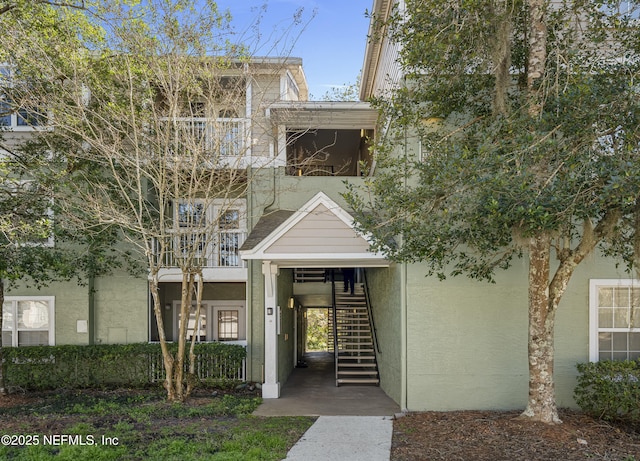 exterior space with a balcony