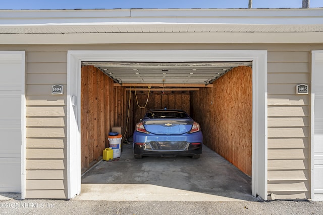 view of garage