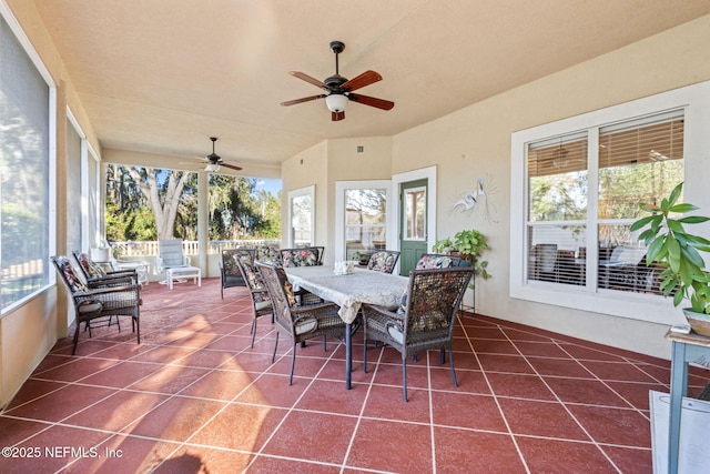 view of patio / terrace with ceiling fan