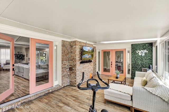 interior space featuring french doors