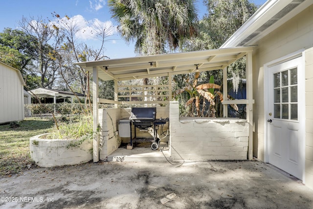 view of patio / terrace with a grill