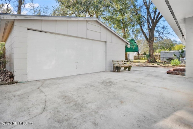 view of garage