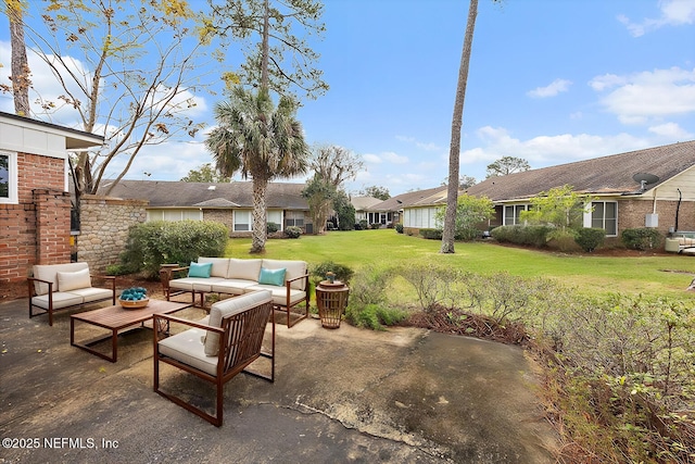 view of patio with an outdoor hangout area