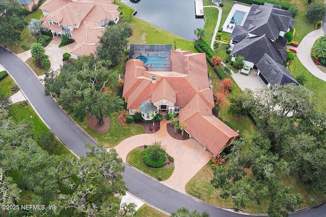 drone / aerial view featuring a residential view