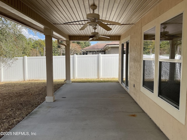 view of patio / terrace with ceiling fan