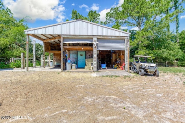 view of garage