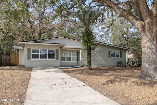 view of single story home