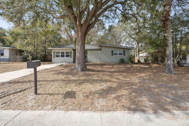 view of single story home