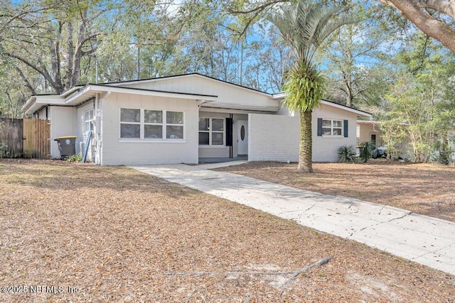 view of single story home