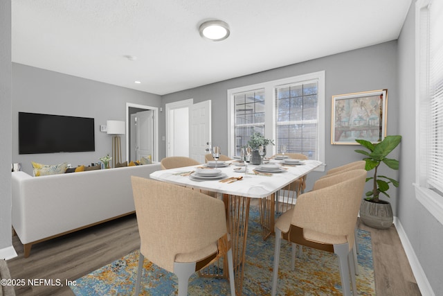 dining room with wood-type flooring