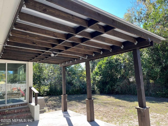 view of patio with a pergola