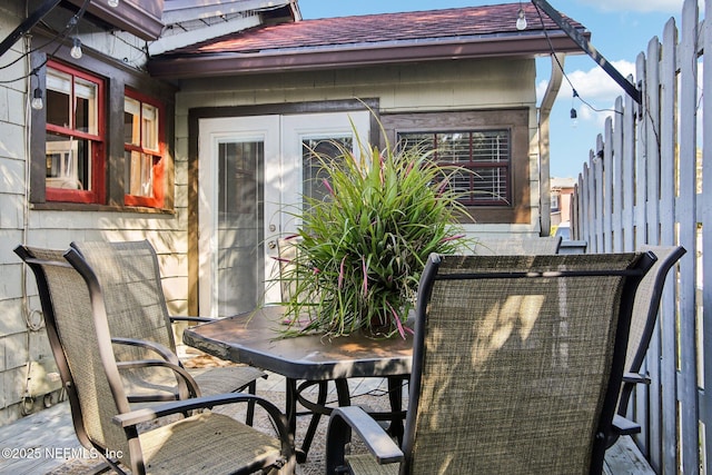 view of patio / terrace featuring french doors