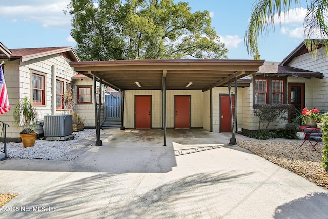 view of car parking with a carport