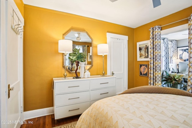 bedroom featuring dark hardwood / wood-style floors