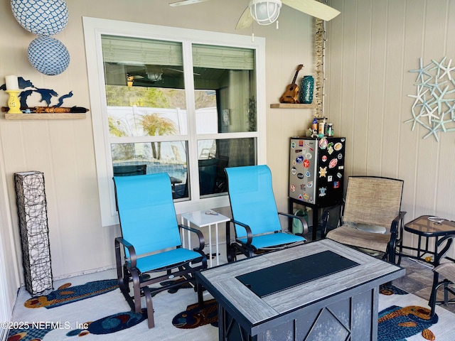 view of patio with ceiling fan