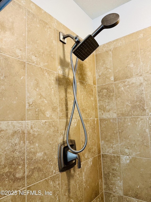 room details with a tile shower