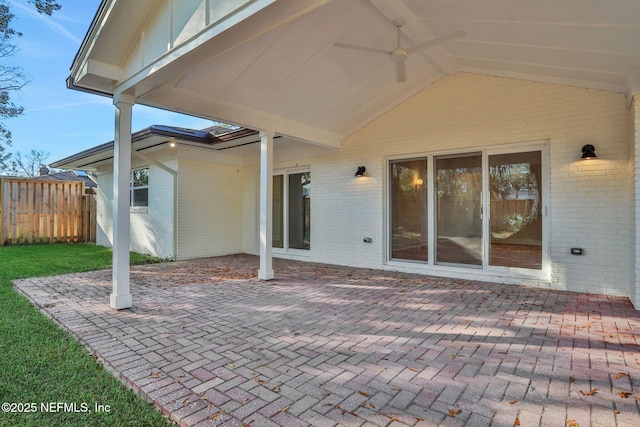 view of patio / terrace with ceiling fan