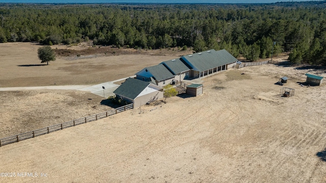 bird's eye view featuring a rural view