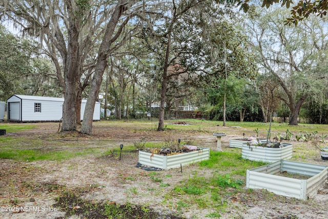 view of yard with a garden