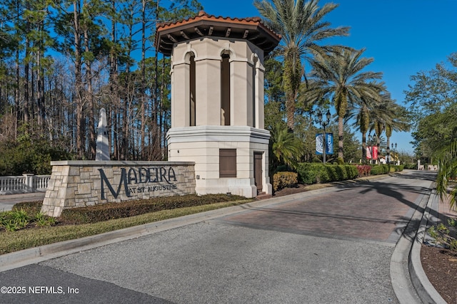 view of community sign