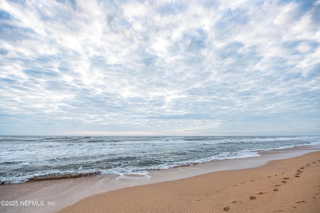 property view of water with a beach view