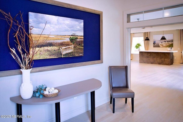 sitting room featuring hardwood / wood-style flooring