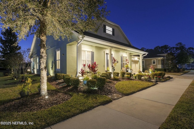 view of front of home with stucco siding