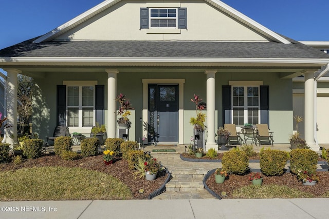 view of front of house with covered porch