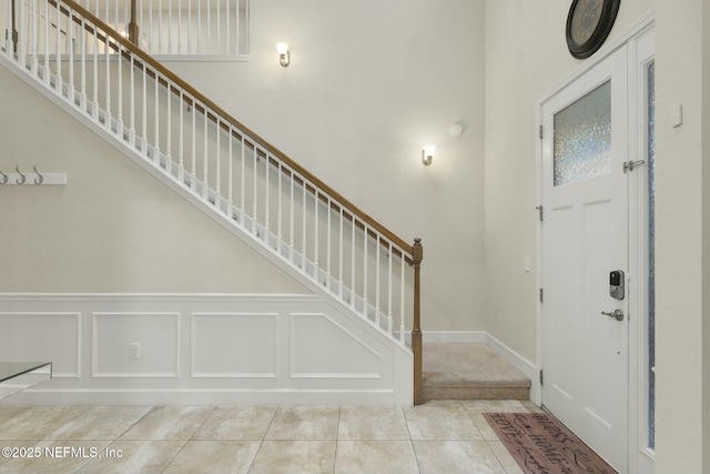 view of tiled foyer