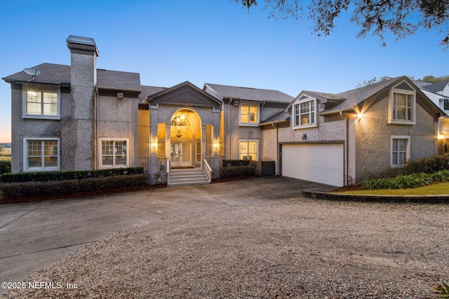 view of front property with a garage